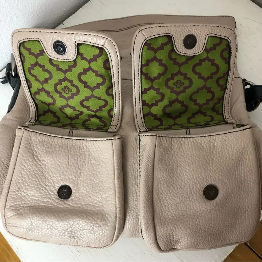Oryany taupe Katie hobo shoulder bag flap front